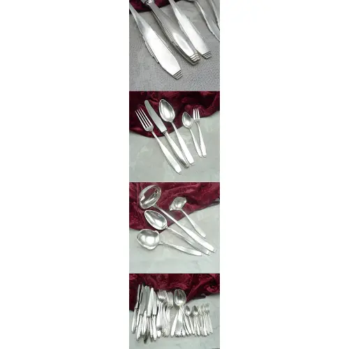 Art Deco Besteck 12 Personen getreppt Burberg 90 versilbert Art Deco Besteck 12 Personen getreppt Burberg 90 versilbert