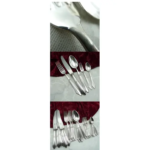 WMF 900 Fächer Tafelbesteck 6 Personen Schwalbe 30tlg Stahlklingen 90 versilbert WMF 900 Fächer Tafelbesteck 6 Personen Schwalbe 30tlg Stahlklingen 90 versilbert