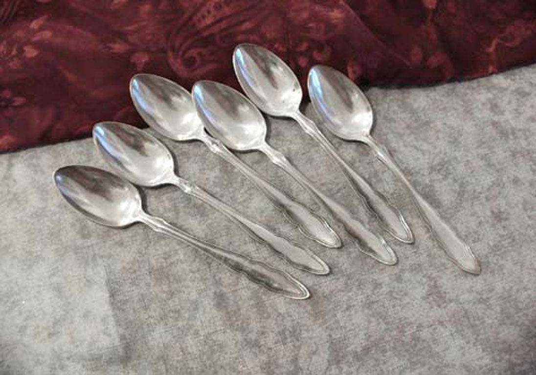 Wellner Chippendale 6 Kaffeelöffel 90 versilbert