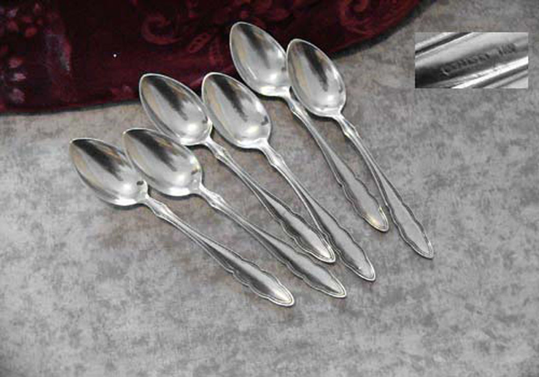 Wellner Chippendale 6 Kaffeelöffel versilbert
