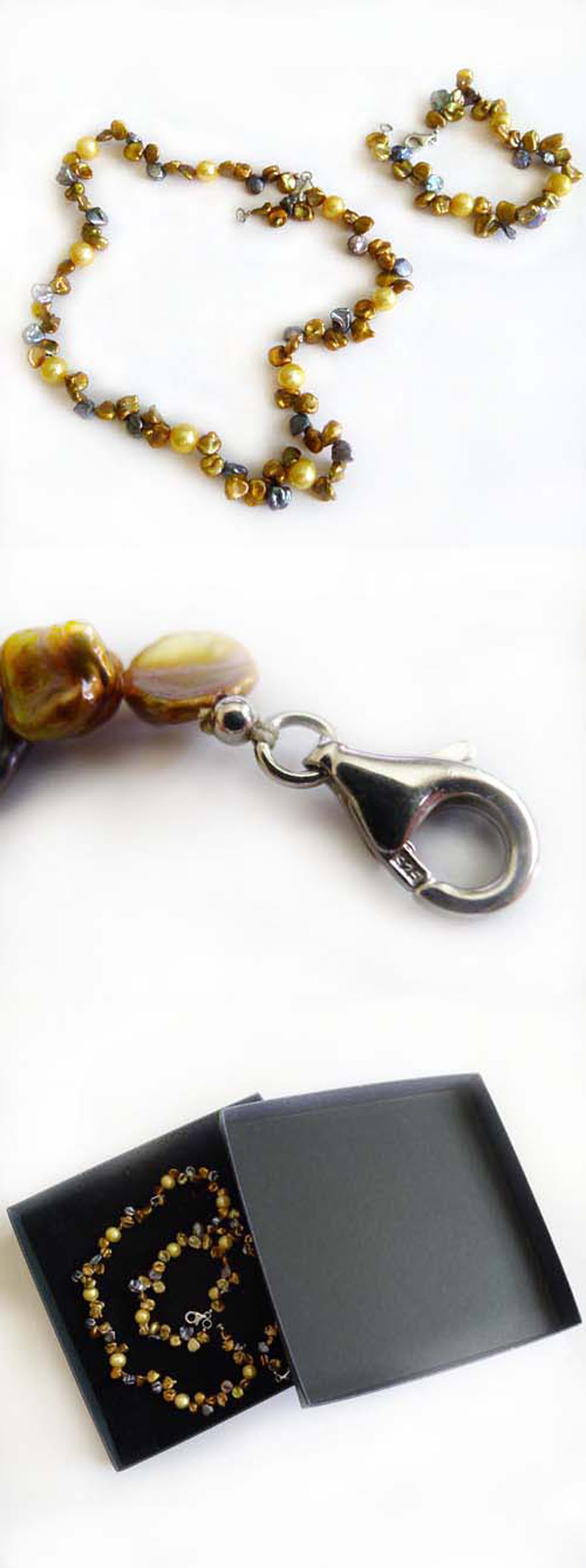 Armband & Kette 925 Silber mit Perlen und Steinen