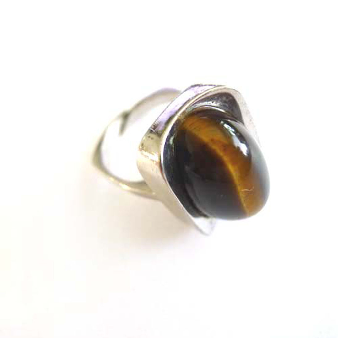 alter Ring 835 Silber mit Tigerauge