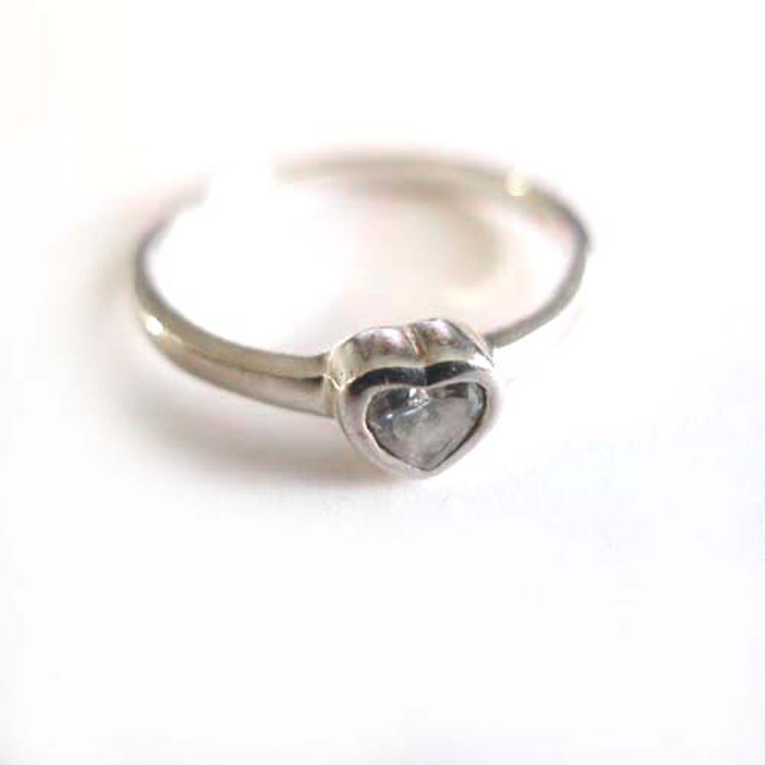 Ring 925 Silber mit Stein in Herzform