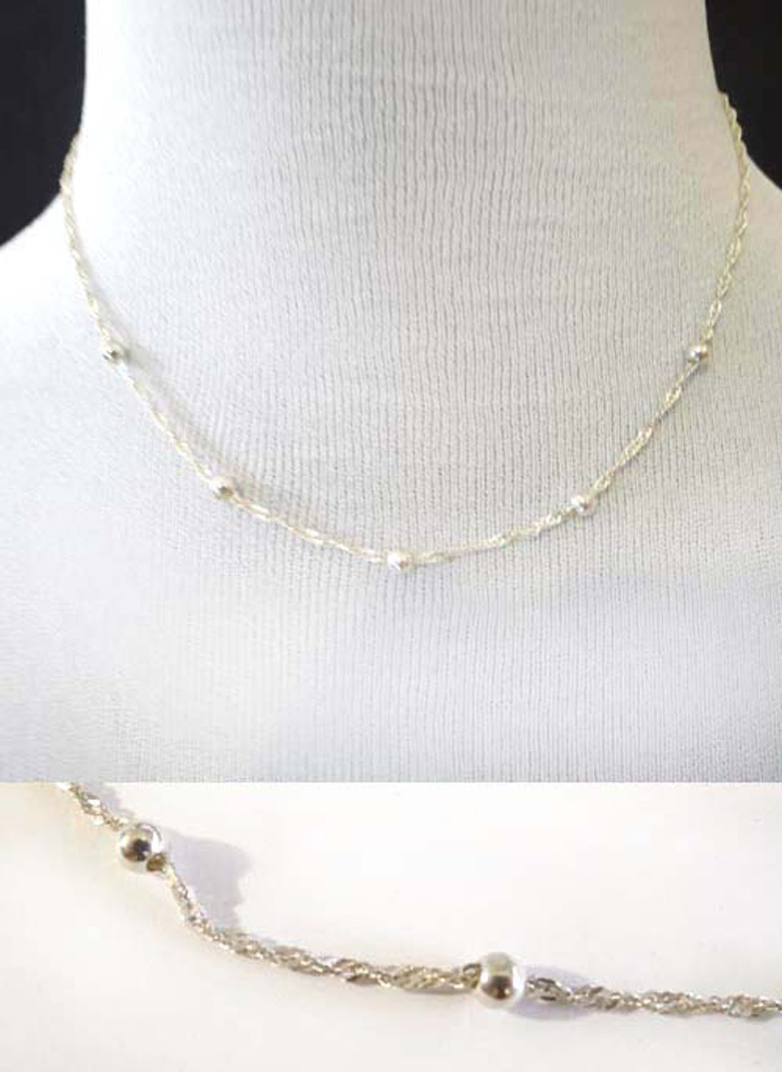 Kette 925 Silber 42cm mit Silberkugeln