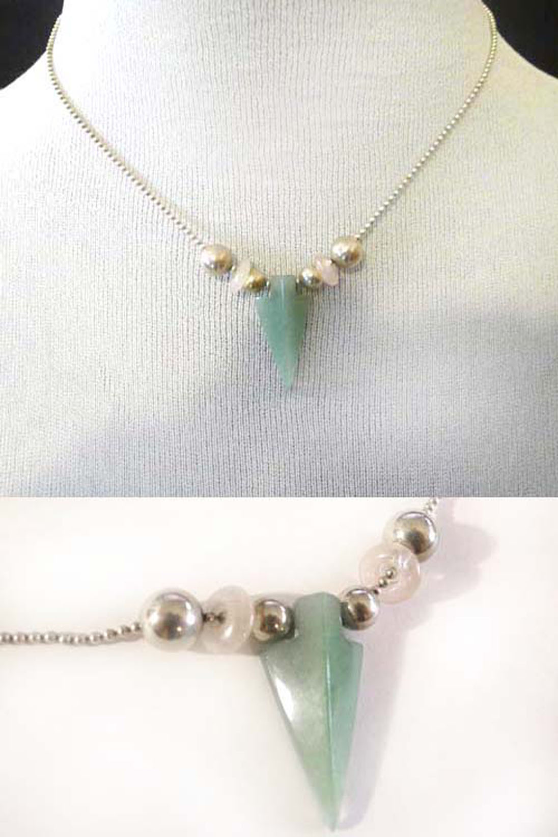 Kette 925 Silber Kugeln 41,5cm und geometrischen Anhängern