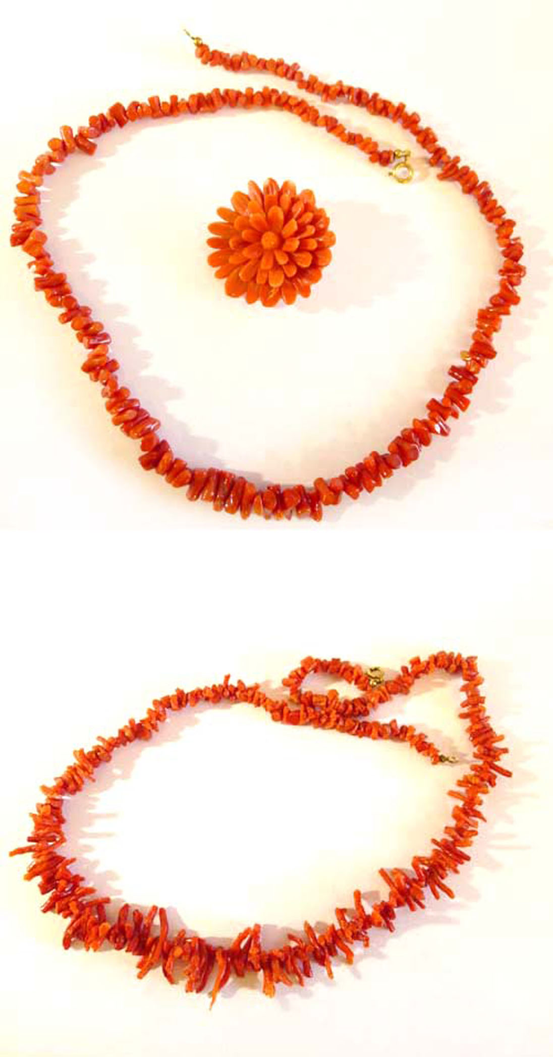 3 teiliges Schmuckset Korallenoptik