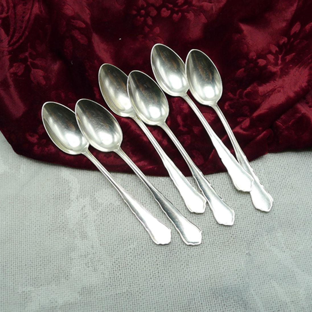 WMF 2100 Chippendale 6 Teelöffel 12,6cm 90 versilbert