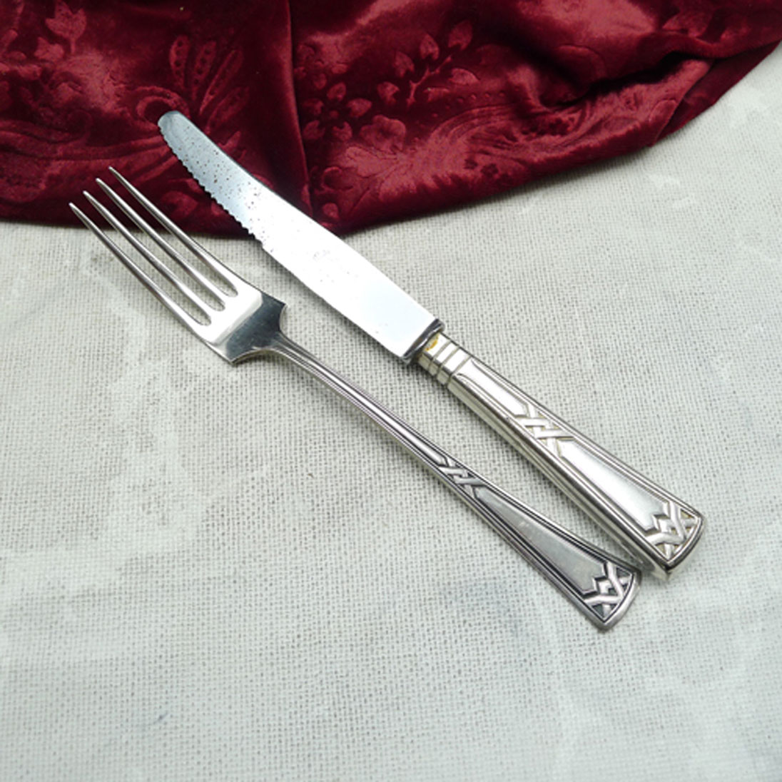 Erbe Ideal Jugendstil Dessertbesteck 1 Personen 20 versilbert