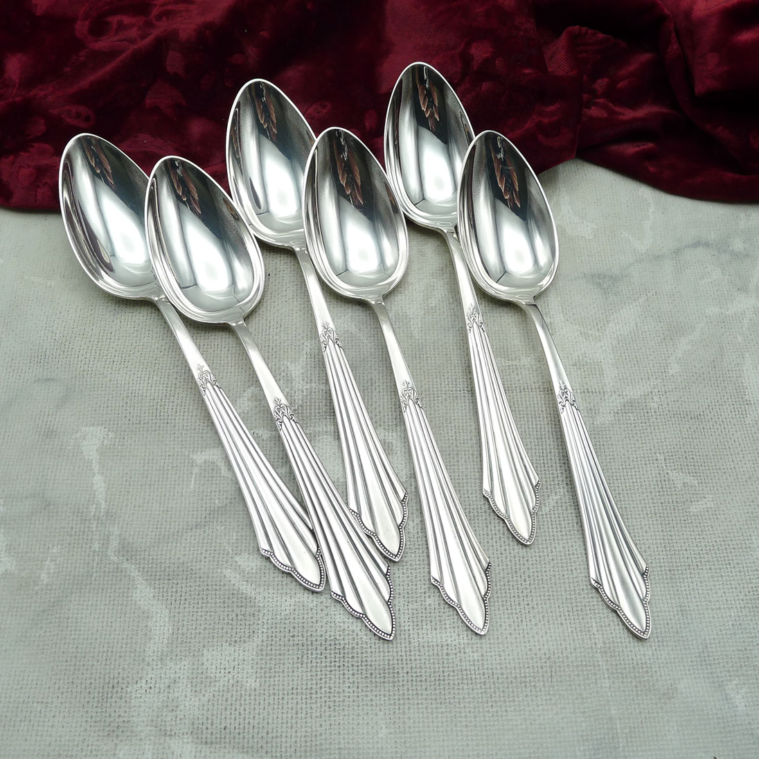 WMF 900 Fächer 6 Dessertlöffel 18,4cm 90 versilbert