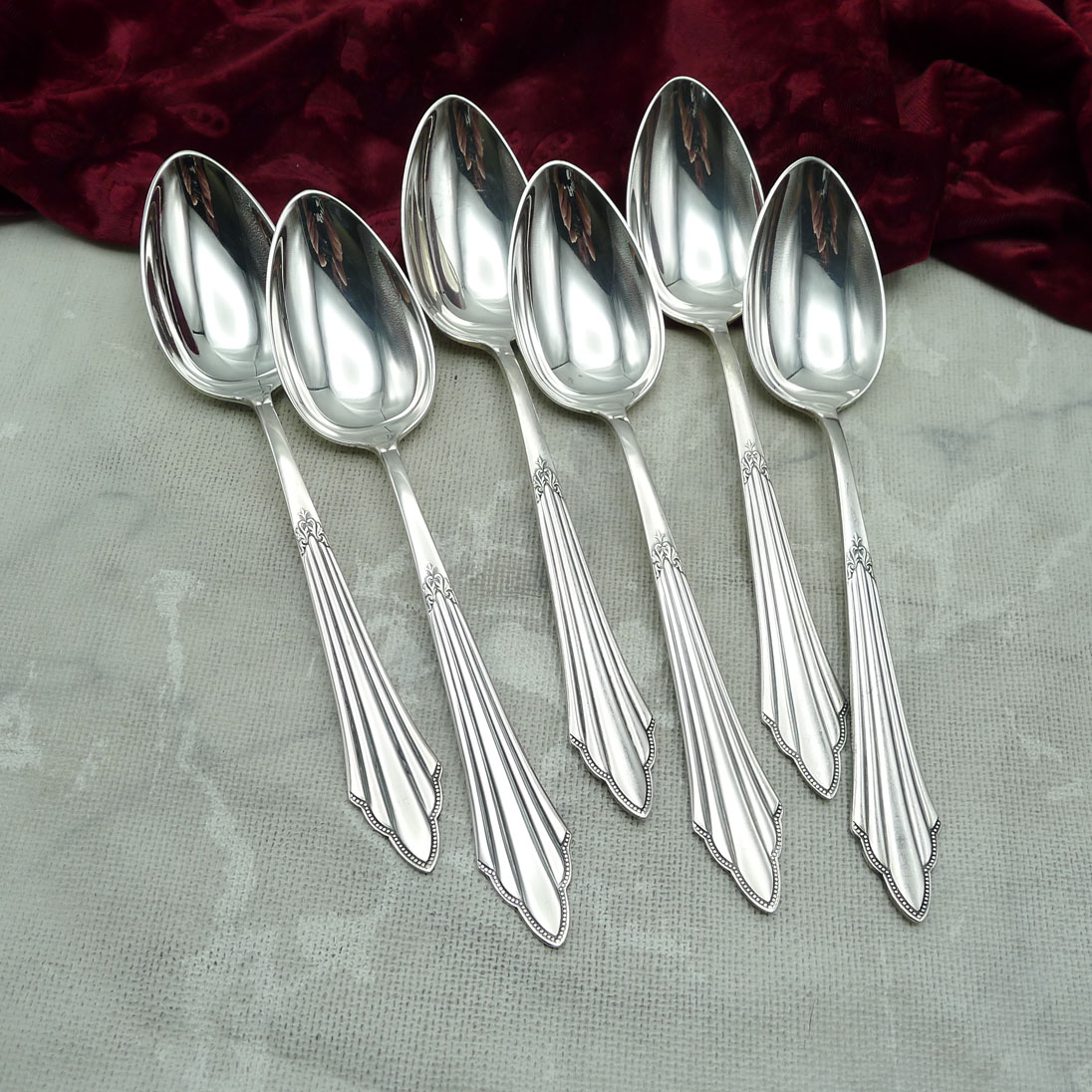 WMF 900 Fächer 6 Dessertlöffel 18,4cm 90 versilbert