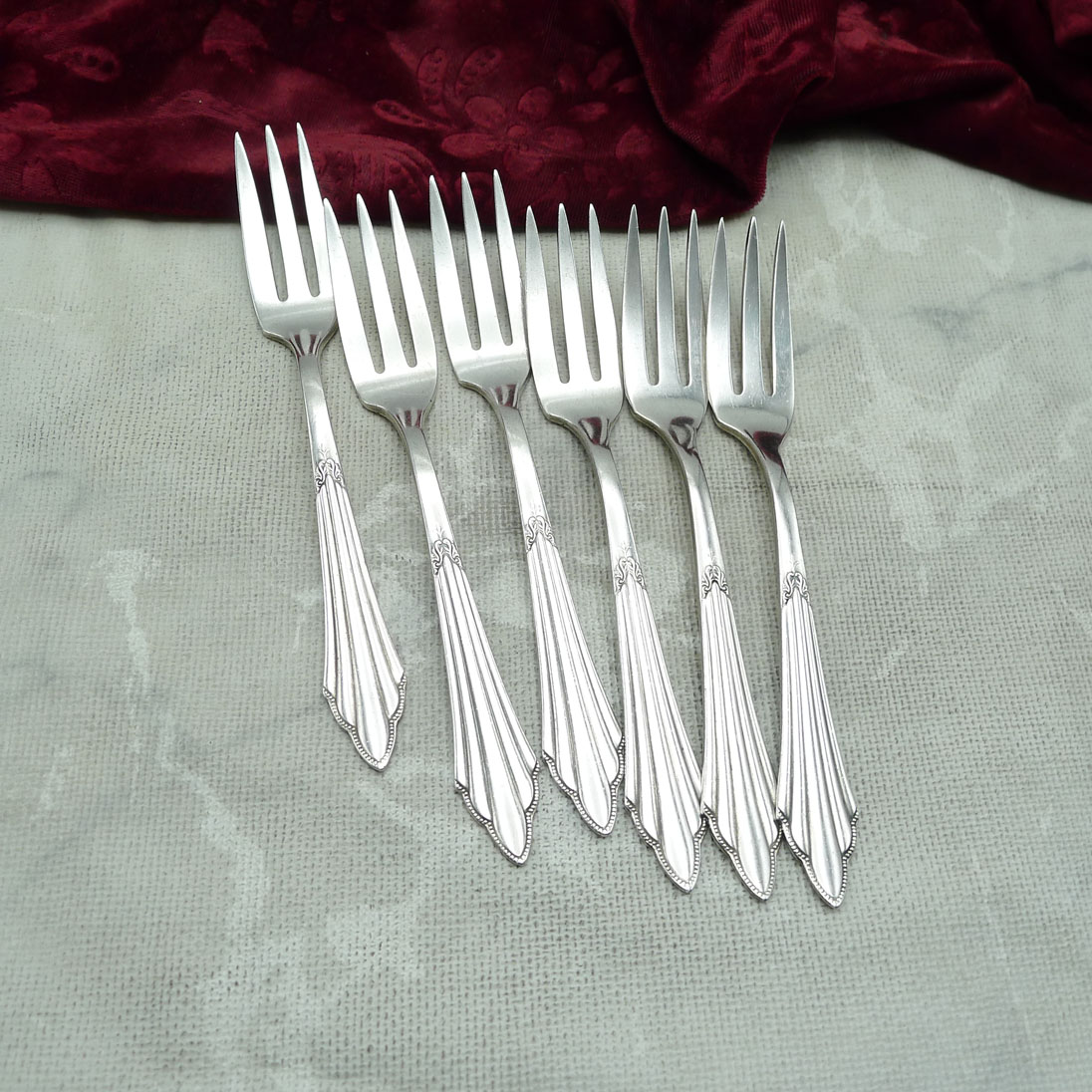 WMF 900 Fächer 6 Kuchengabeln 14,6cm 90 versilbert