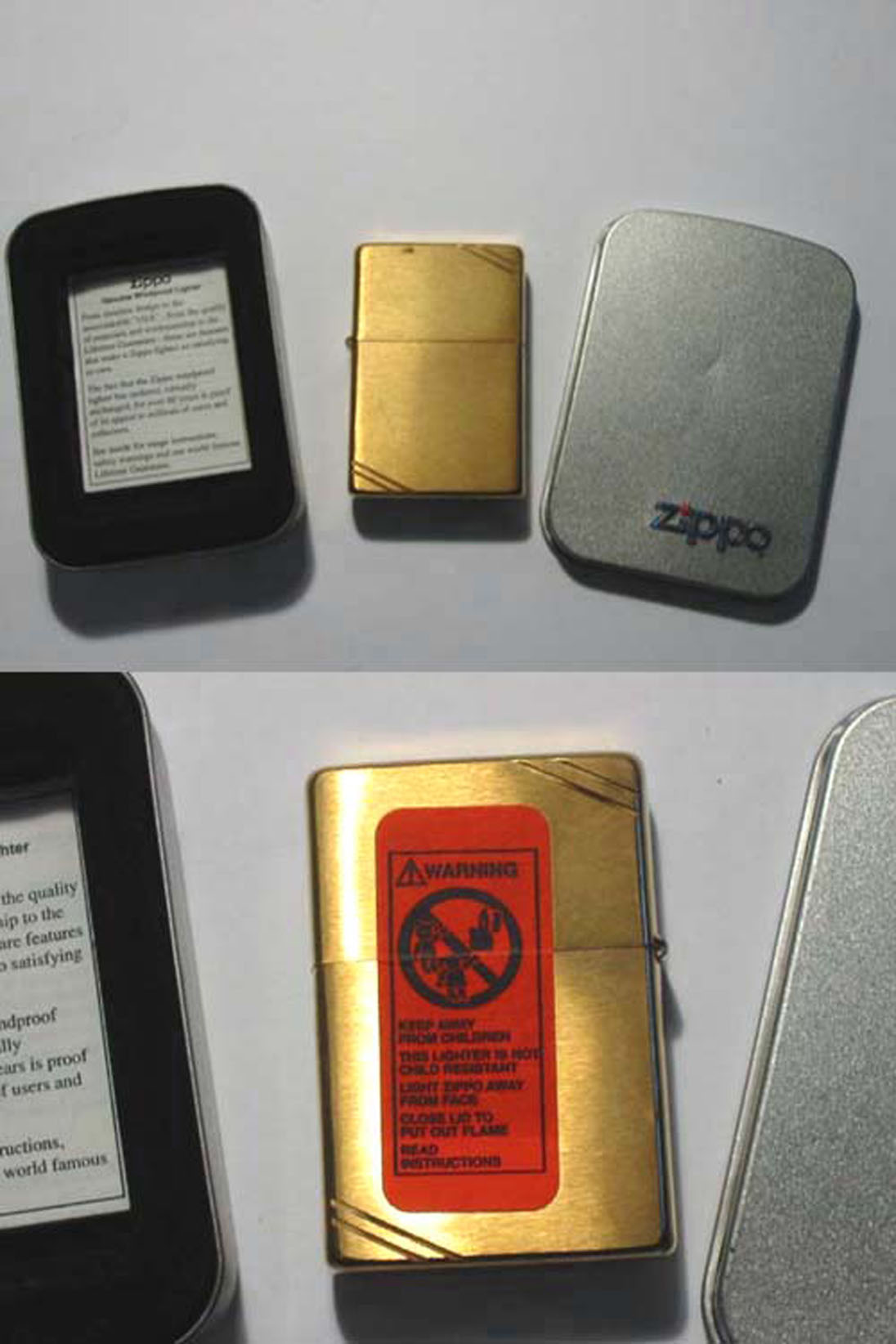 Goldfarbendes Zippo Feuerzeug unbenutzt mit Siegel