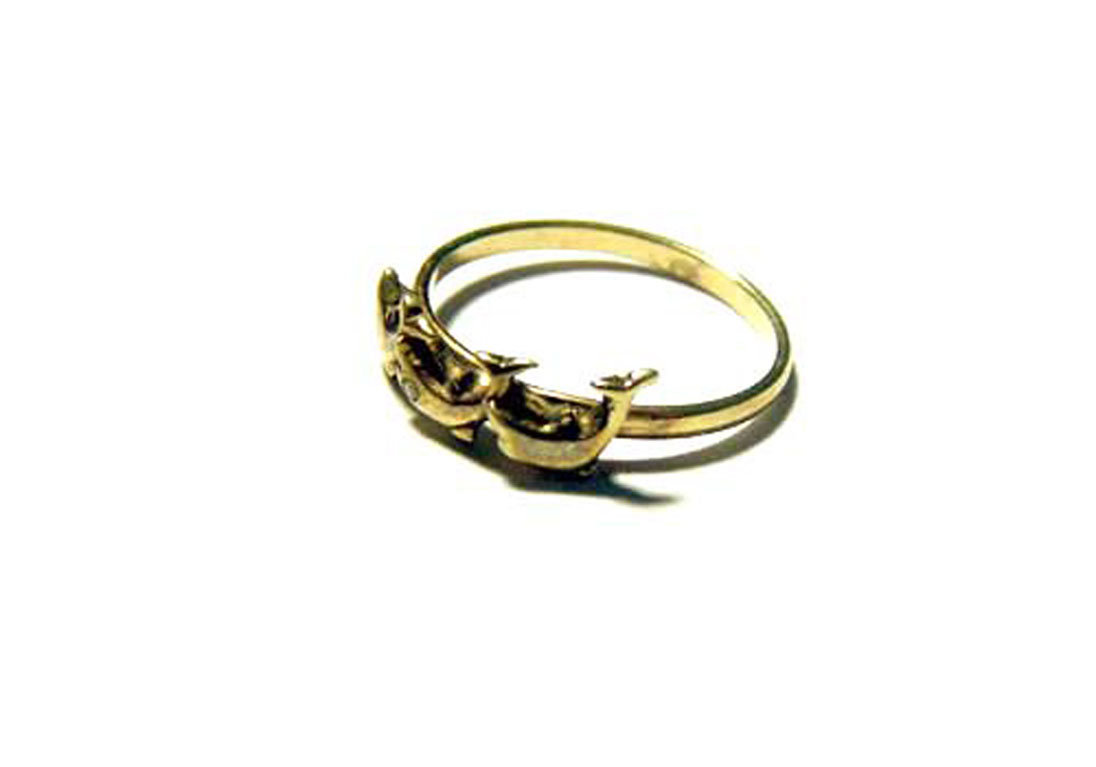Ring 333 Gold mit Delphinen