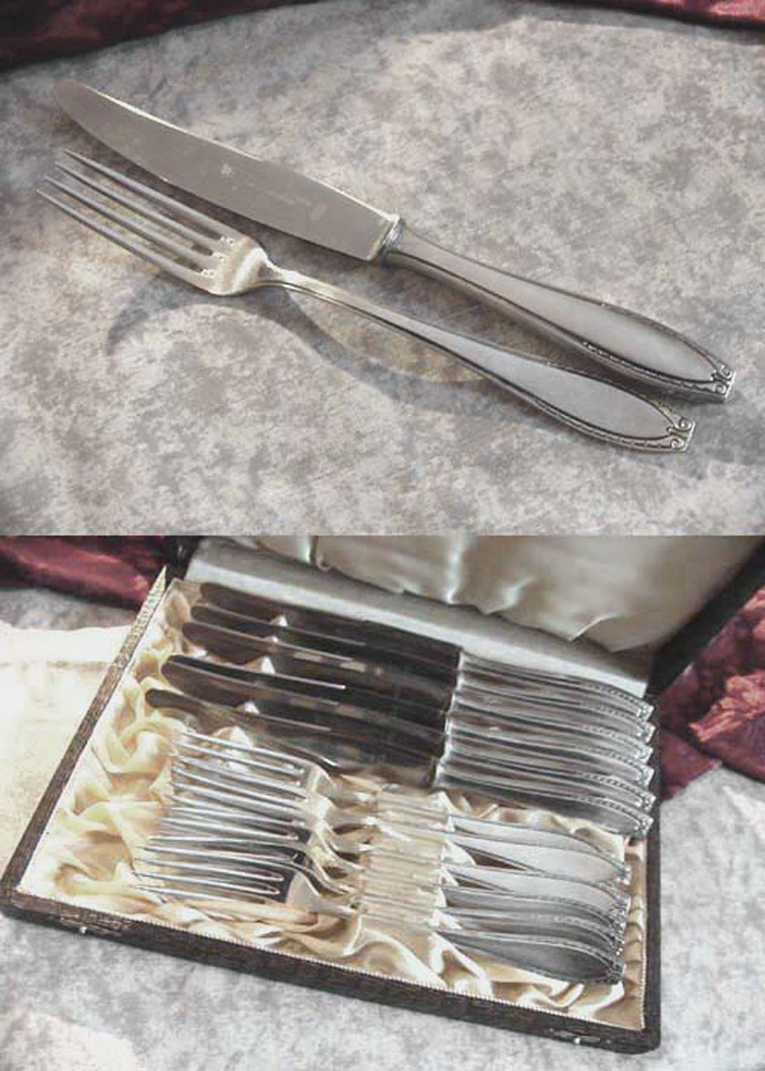 OKA 116 6 Messer und 6 Gabeln 90 versilbert
