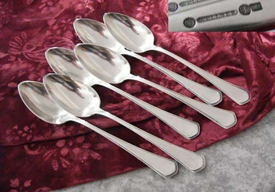 Wellner Art Deco 6 Löffel 60 versilbert