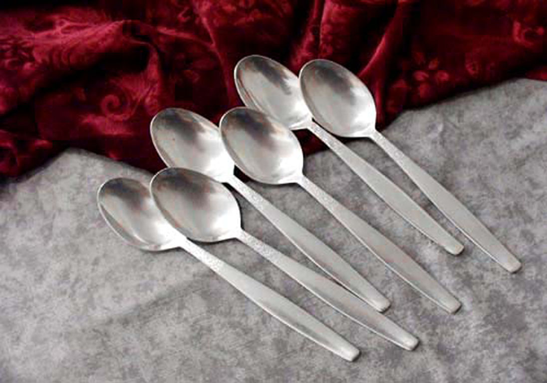 BSF Rauhreif 6 Dessertlöffel 17,5cm 90 versilbert