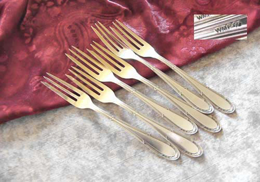 WMF 200 Kreuzband 6 Obstgabeln 14,9cm versilbert