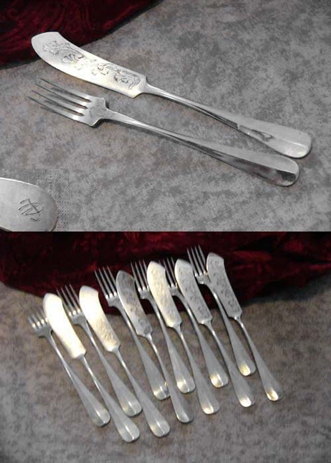 A.Krupp Berndorf Fischbesteck Baguette 6 Personen versilbert