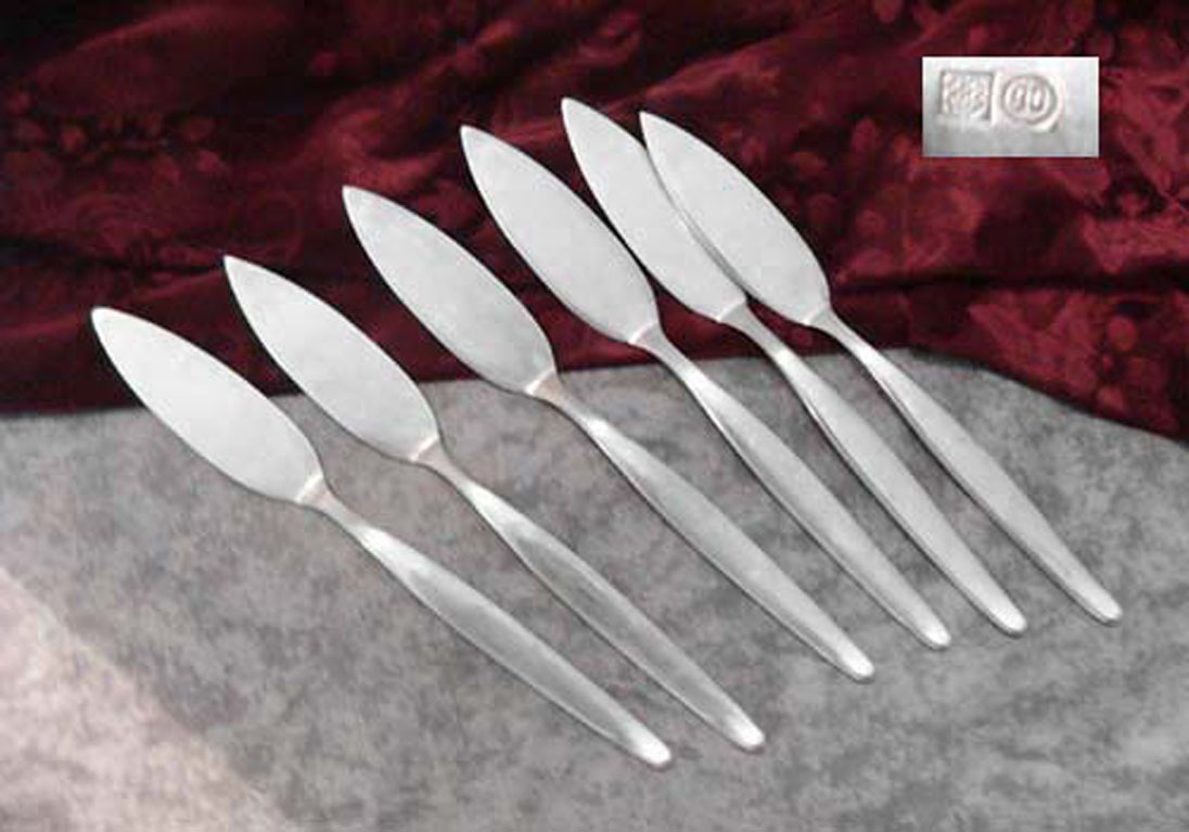 6 schlichte Fischmesser Seibel 90 versilbert
