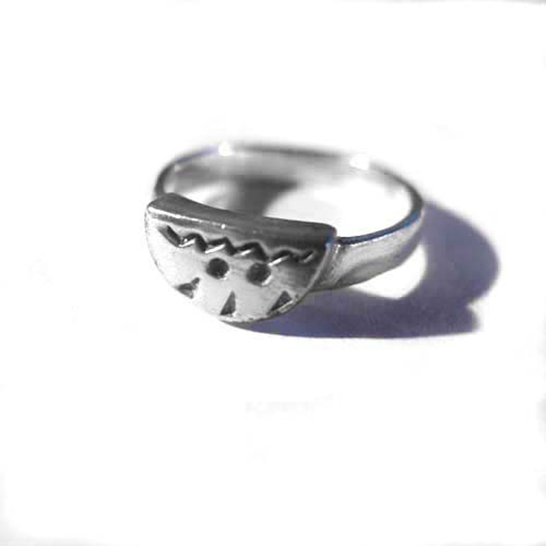Ring 925 Silber mit geometrischem Muster