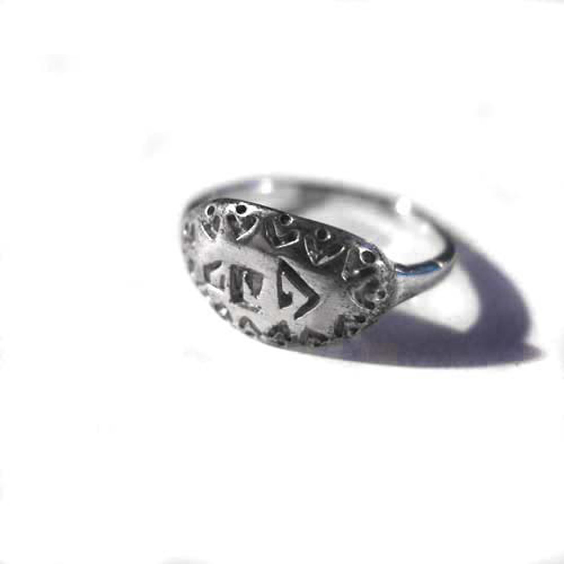 Ring 925 Silber mit geometrischem Muster