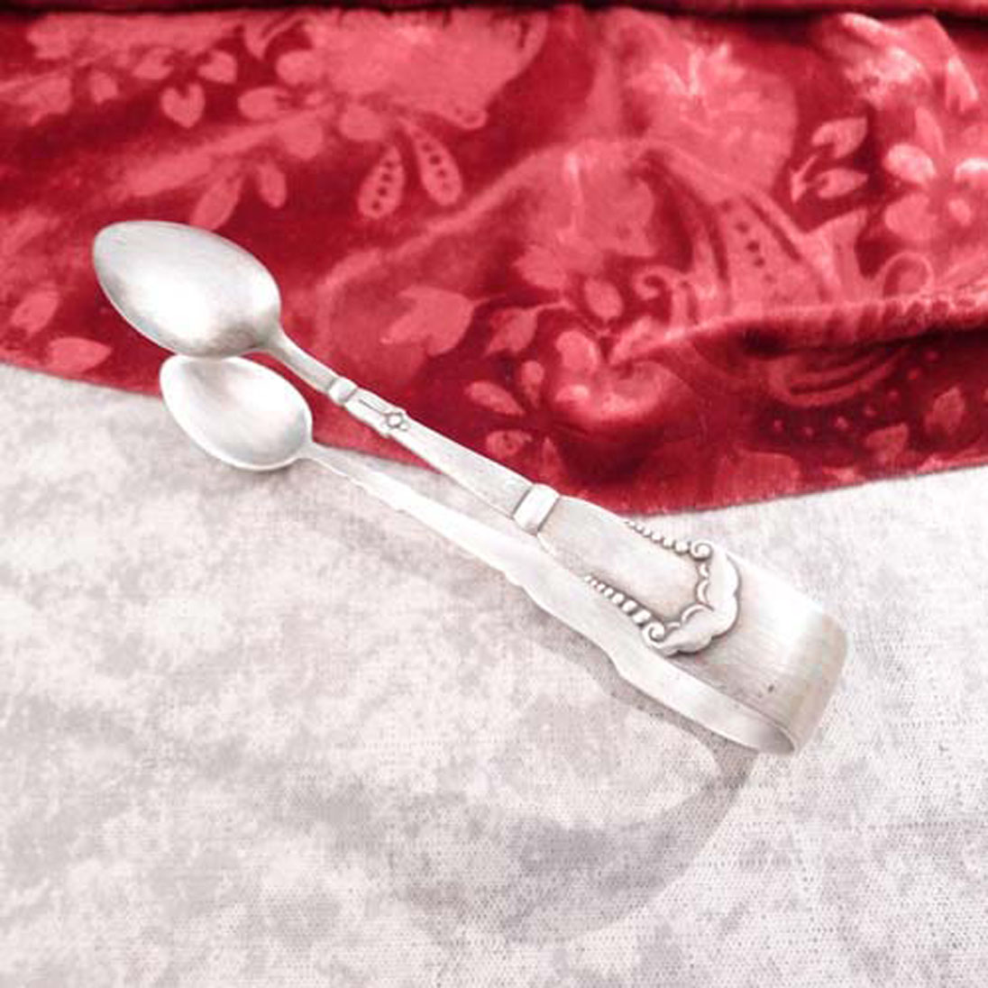 Wellner 344 Hammerschlag Zuckerzange versilbert