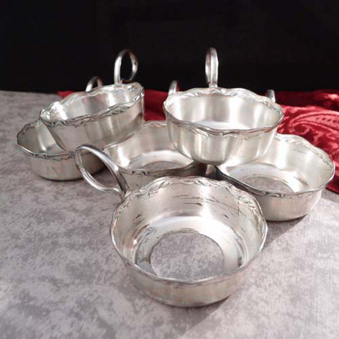 WMF 2200 6 Teeglashalter versilbert
