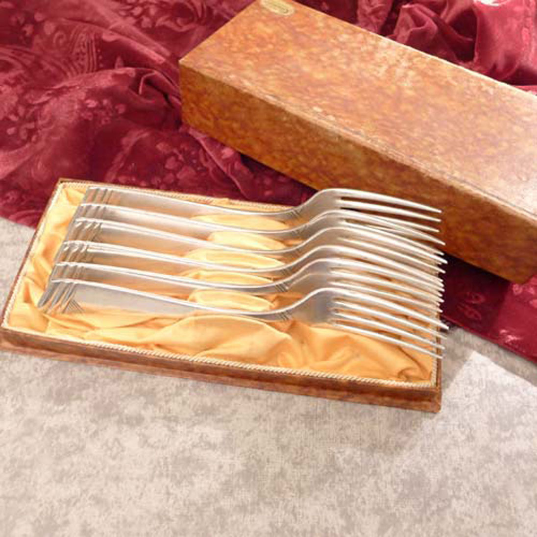 OKA 129 Art Deco 6 Tafelgabeln 90 versilbert