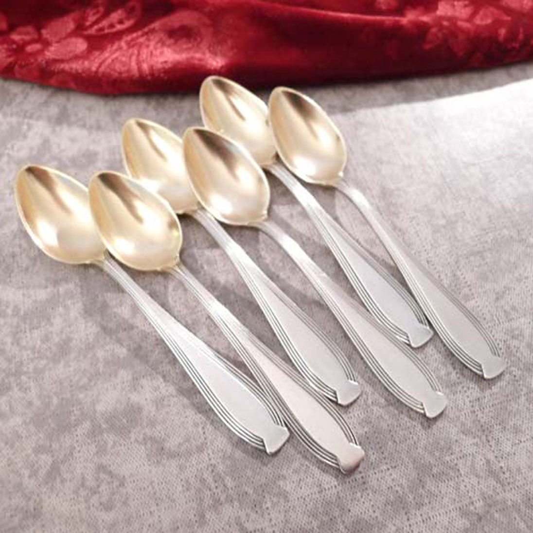 WMF 82/300 Jugendstil 6 Mokkalöffel / Eierlöffel 90 versilbert