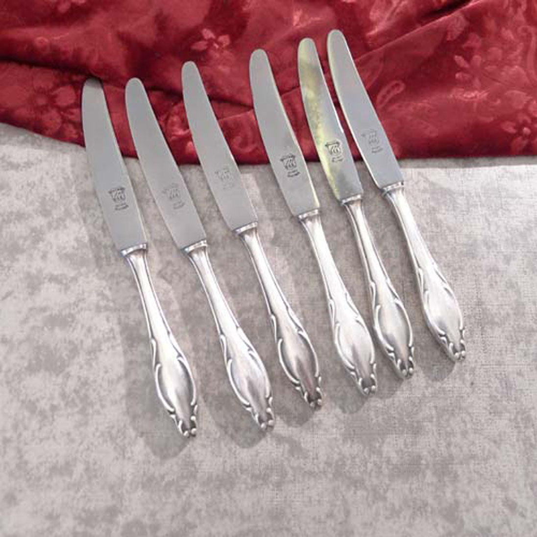 Wellner 550 Richard Wagner 6 Obstmesser 17,1cm 90 versilbert