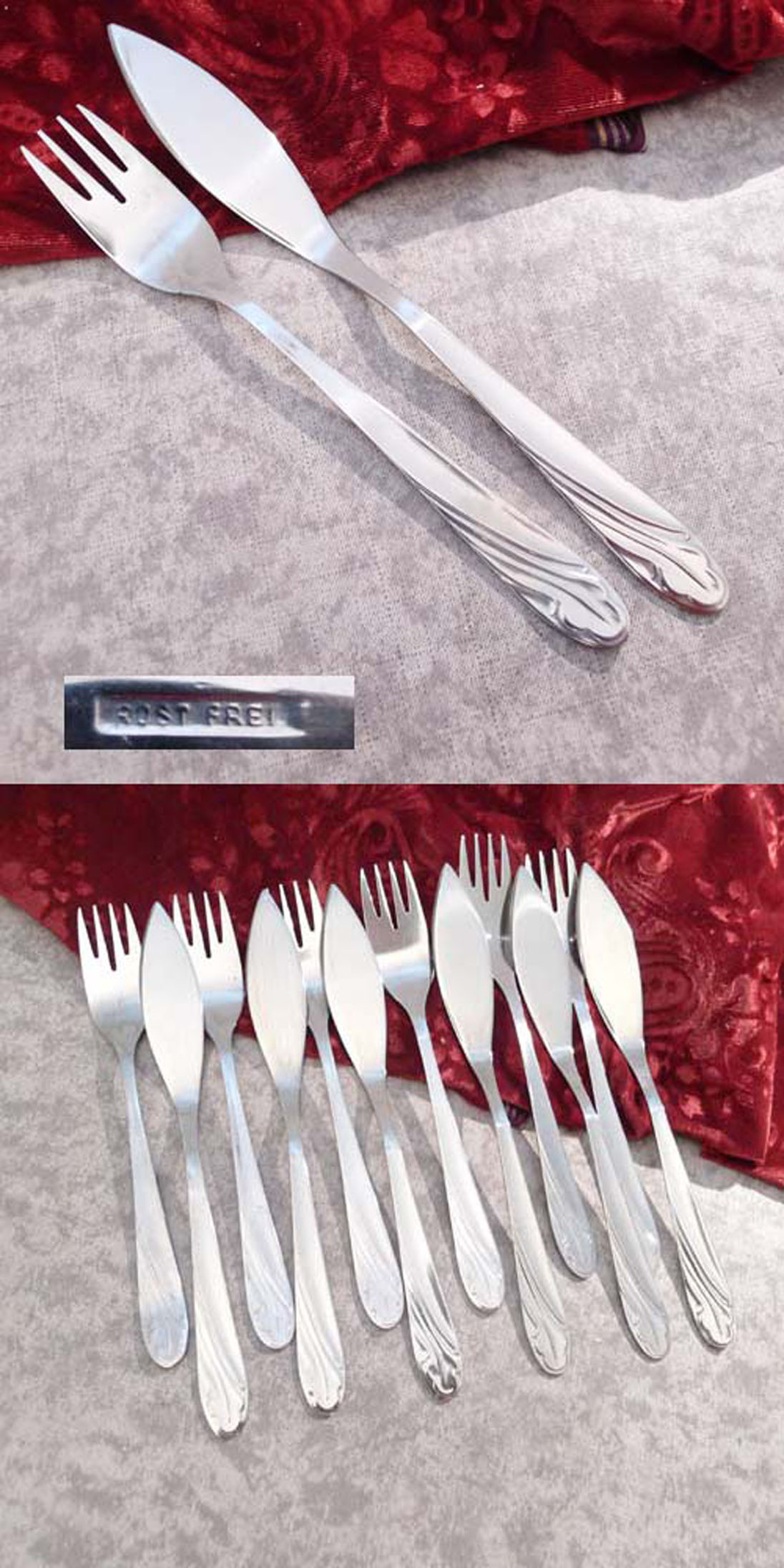 Fischbesteck 6 Personen rostfrei