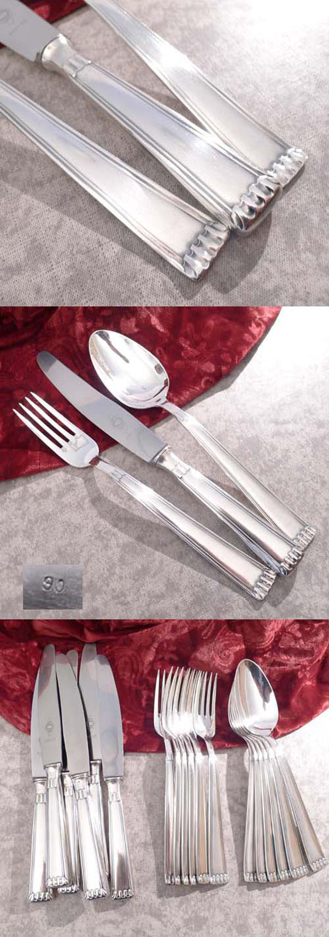wuchtiges Art Deco Tafelbesteck 6 Personen 90 versilbert