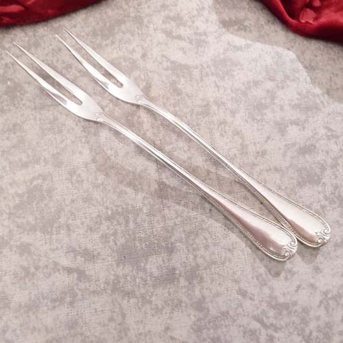 Wellner 286 2 Fleischgabeln 90 versilbert