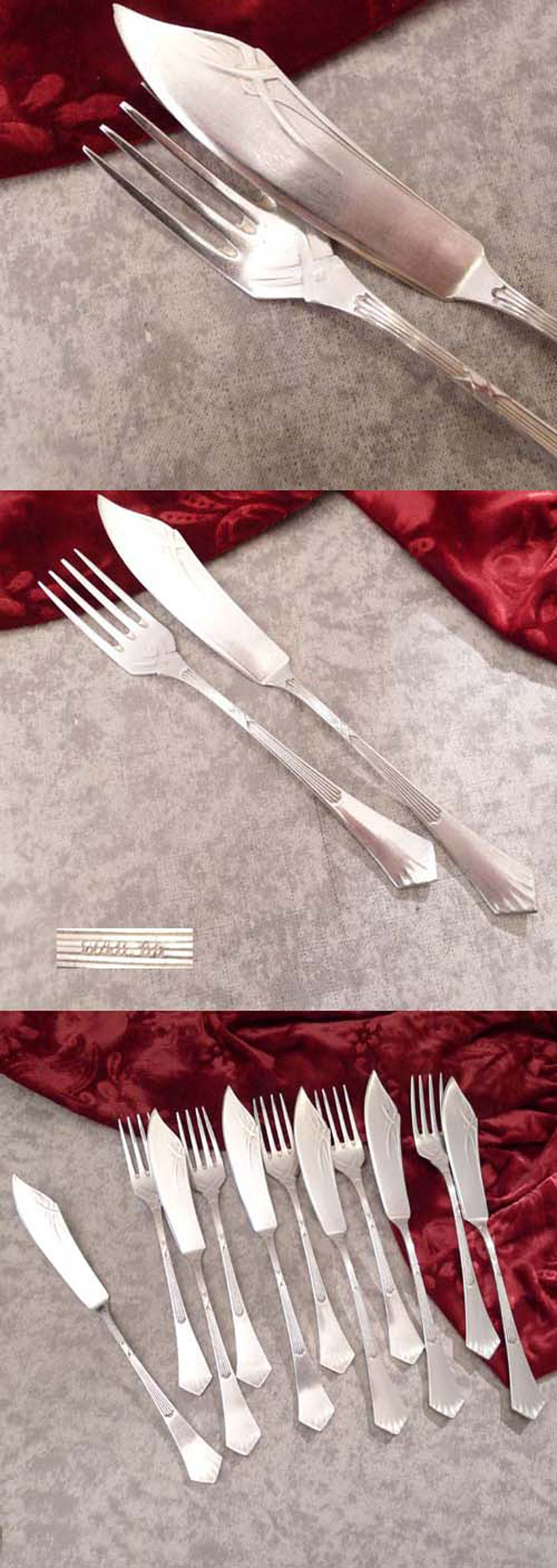 Jugendstil Fischbesteck W&B 5-6 Personen 60 versilbert