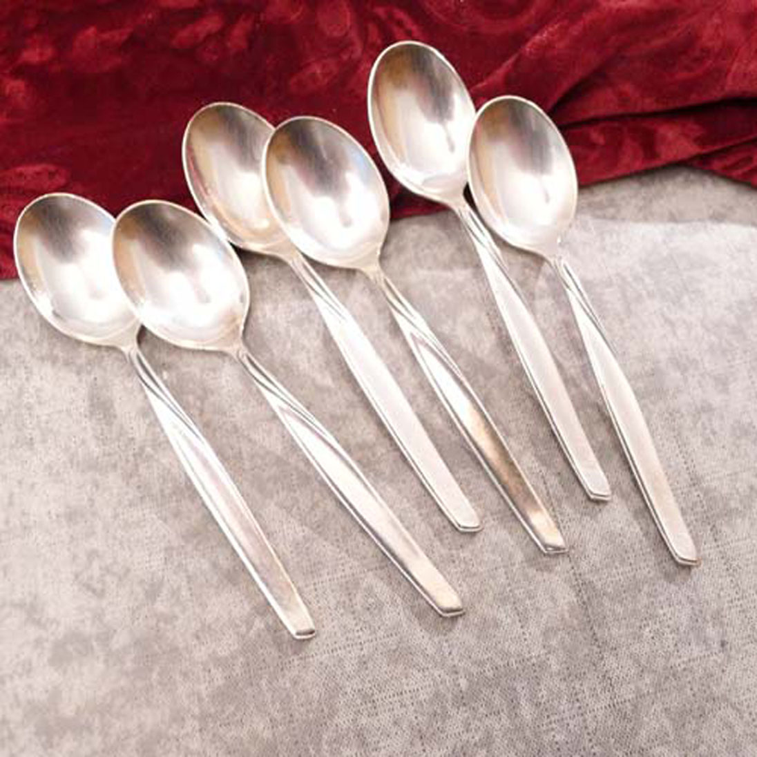 BSF 107 Jasmin 6 kleine Teelöffel 11,8cm 90 versilbert