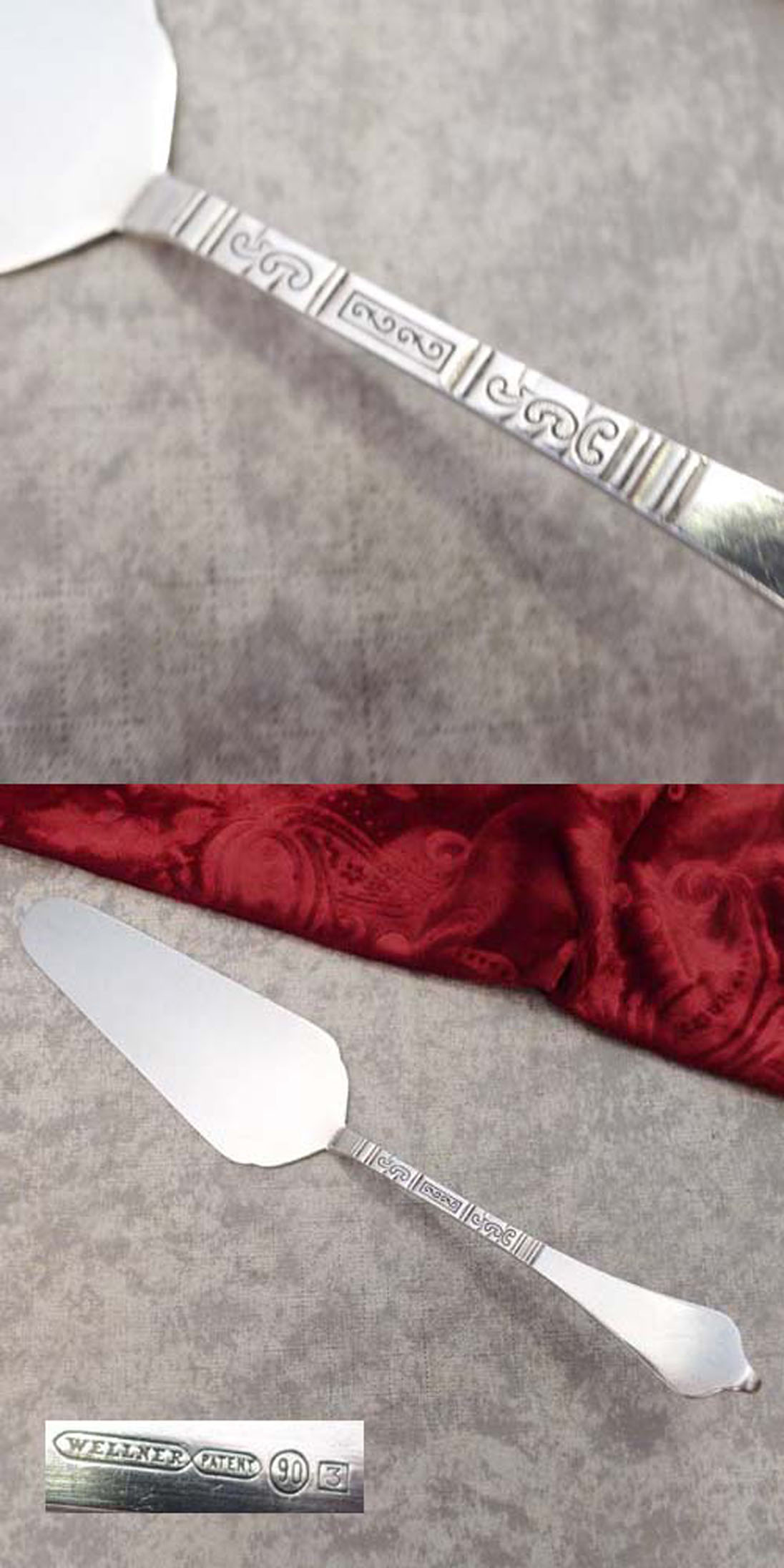 Wellner Art Deco Tortenheber 90 versilbert