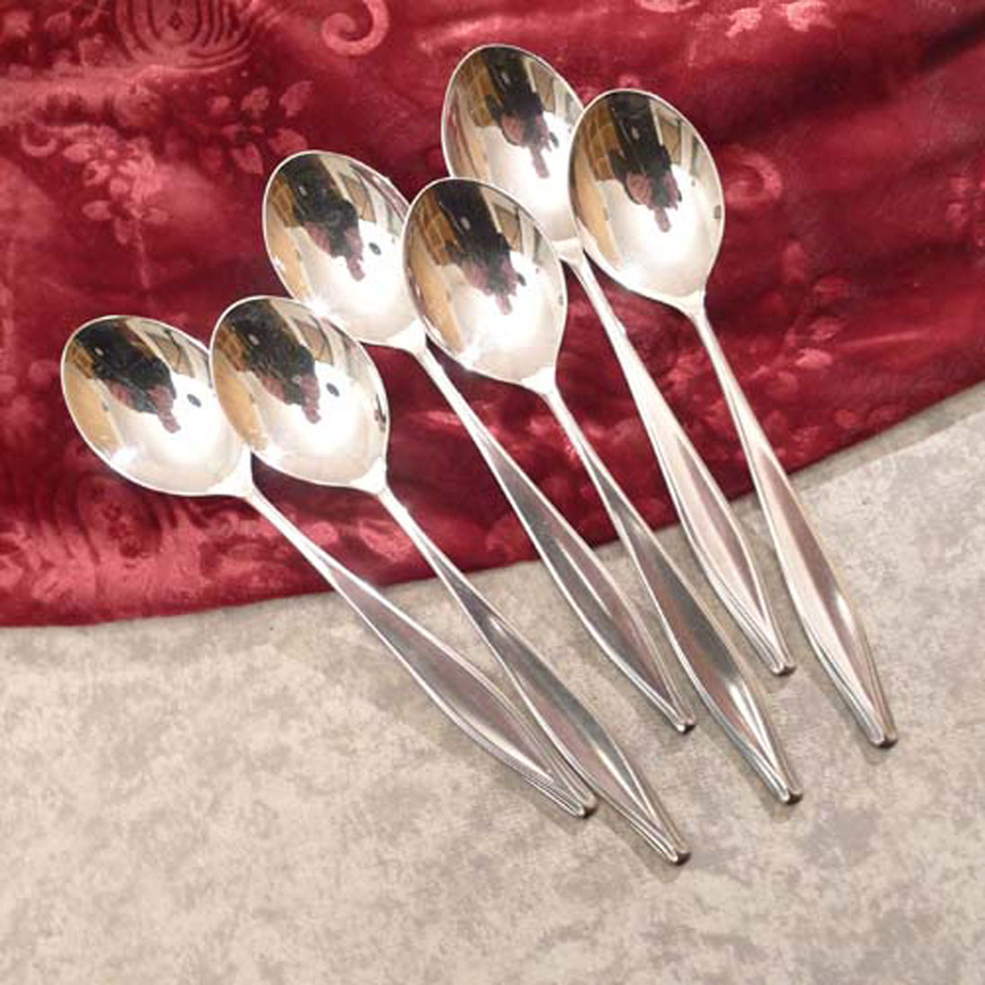WMF Brüssel 6 Dessertlöffel 19cm 90 versilbert