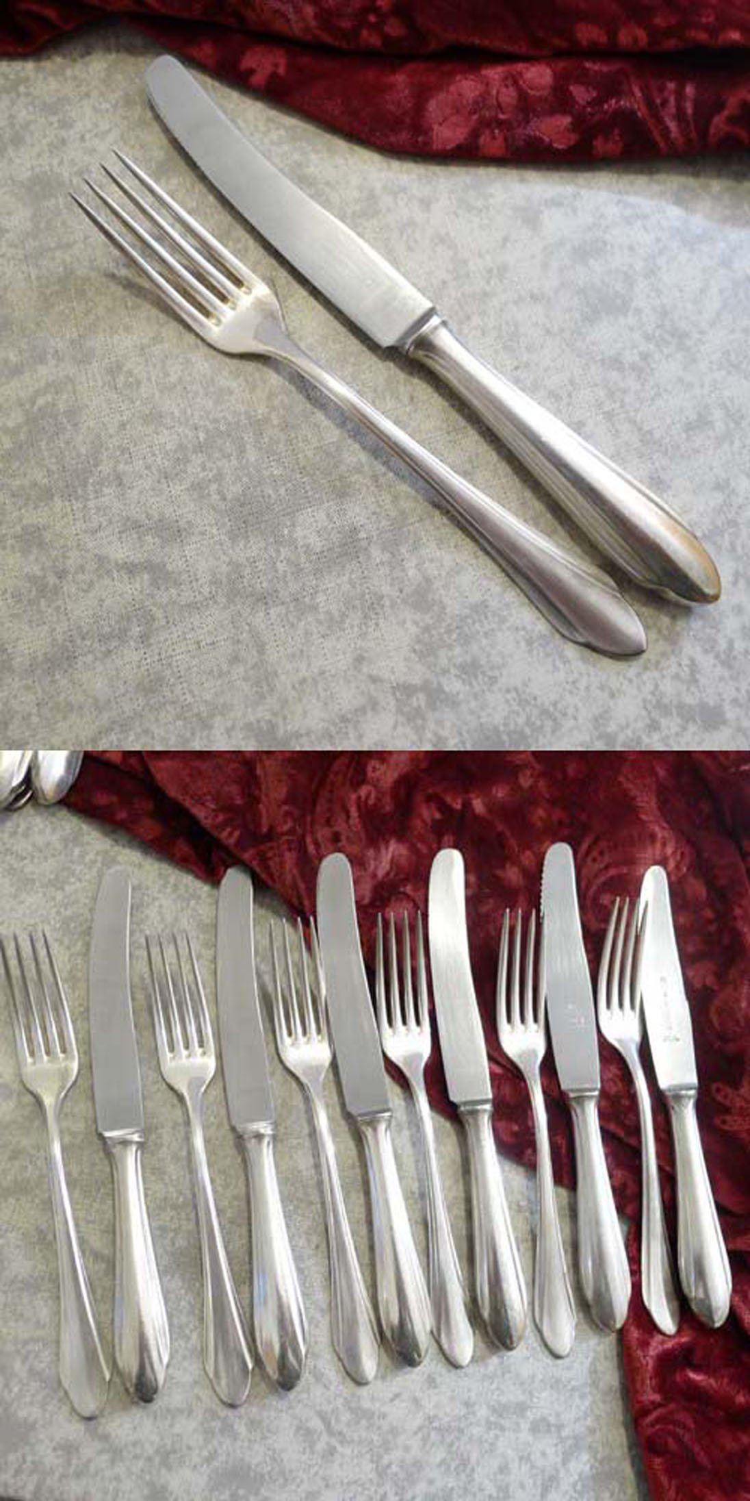 BSF 21 Art Deco Dessertbesteck 6 Personen 90 versilbert