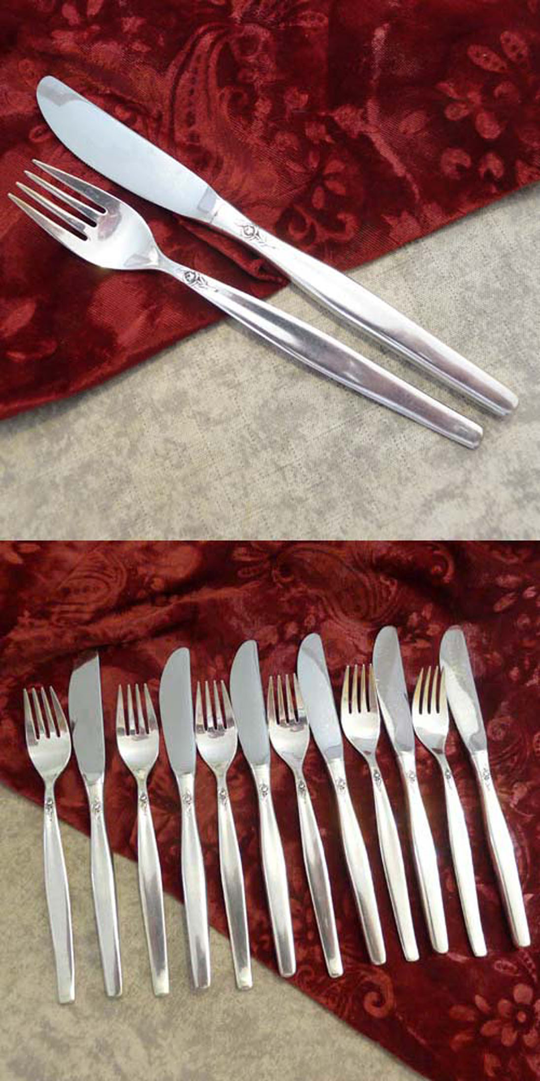 BSF Silberrose Dessertbesteck 6 Personen 90 versilbert