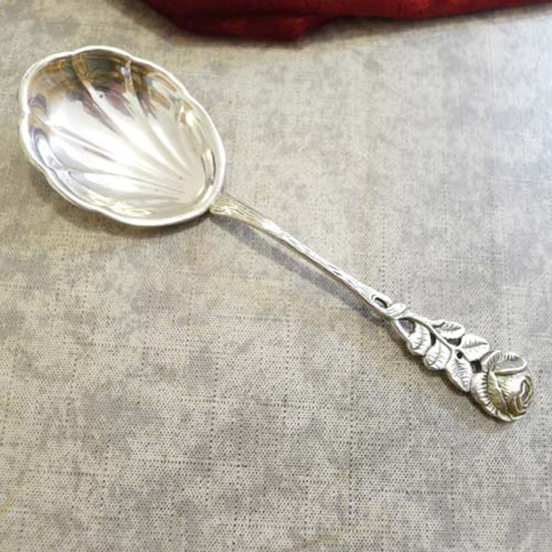 Hildesheimer Rose Sahnelöffel 800 Silber Antiko
