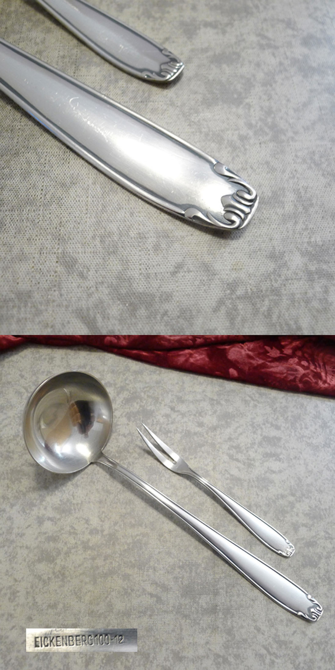 Eickenberg Suppenkelle & Fleischgabel 100 versilbert