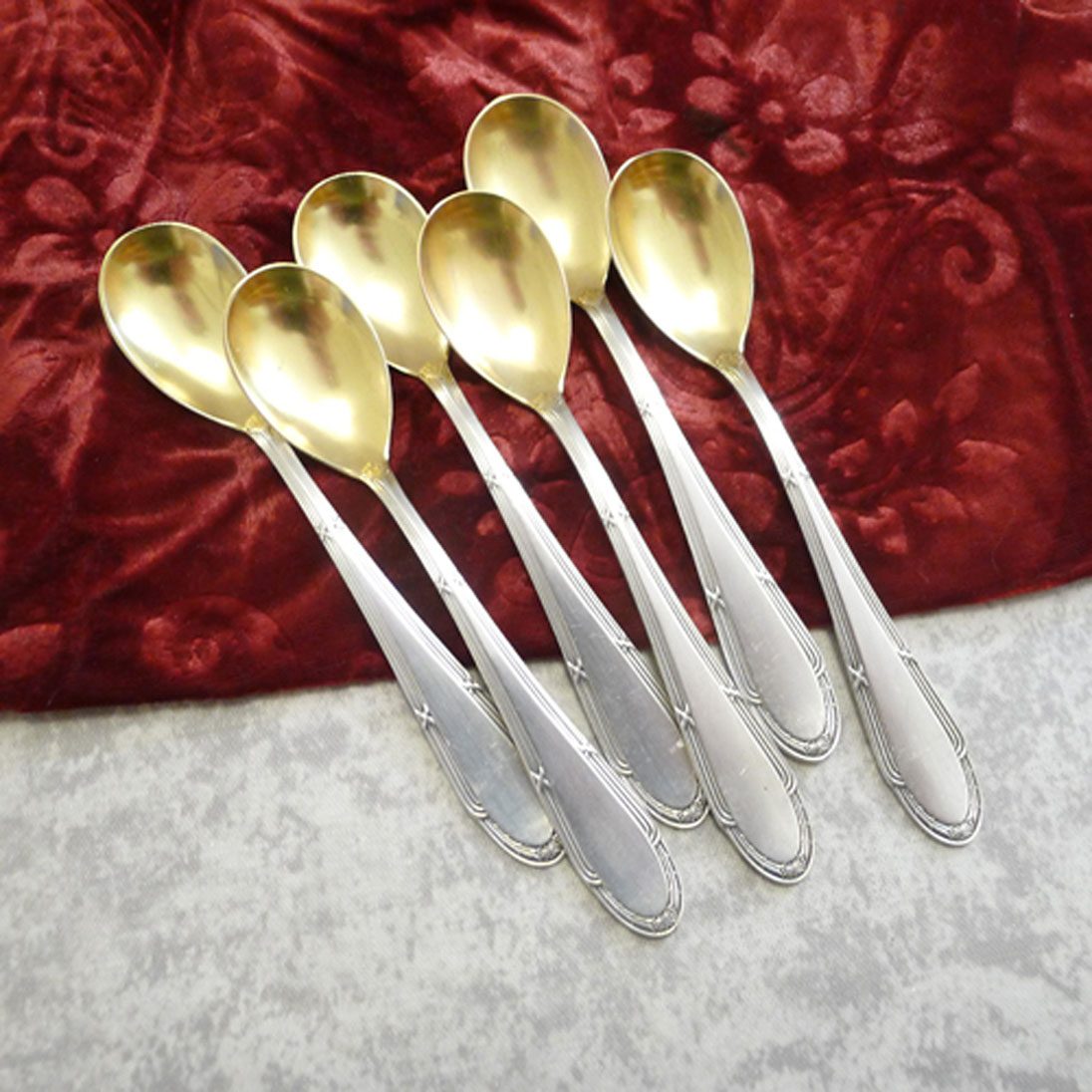 WMF 200 Kreuzband 6 seltene Eislöffel I/O versilbert