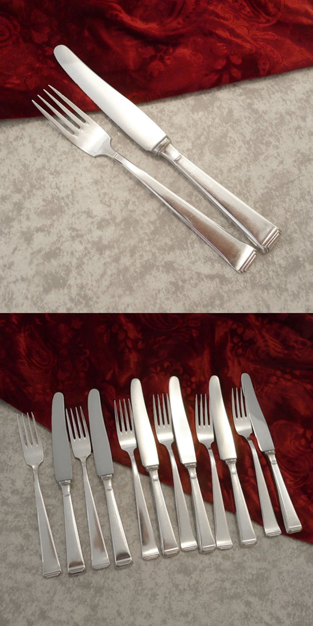 OKA 131 Art Deco Dessertbesteck 6 Personen 90 versilbert
