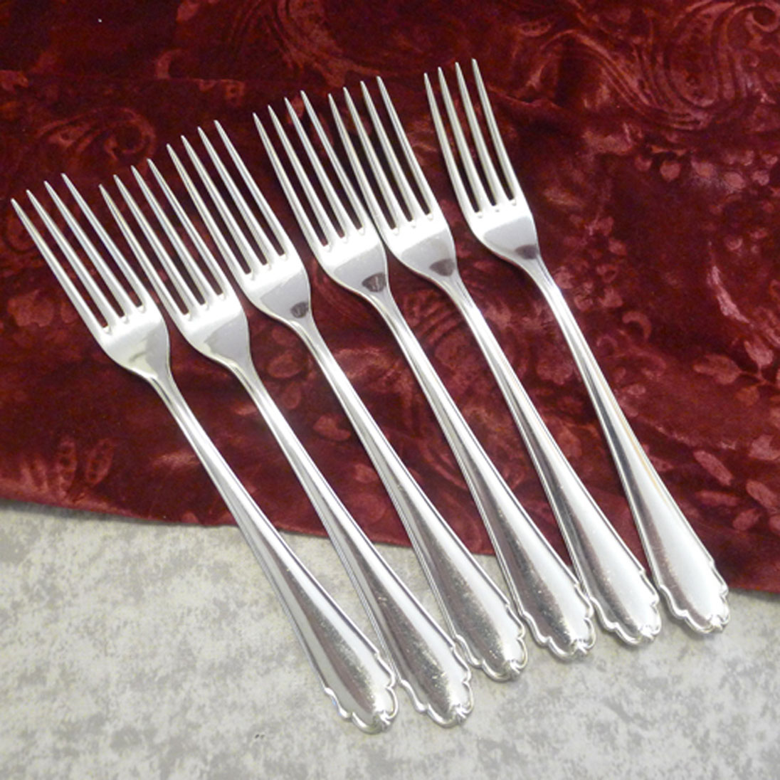 Bruckmann 690 Lieselotte 6 Tafelgabeln 21,2cm 90 versilbert