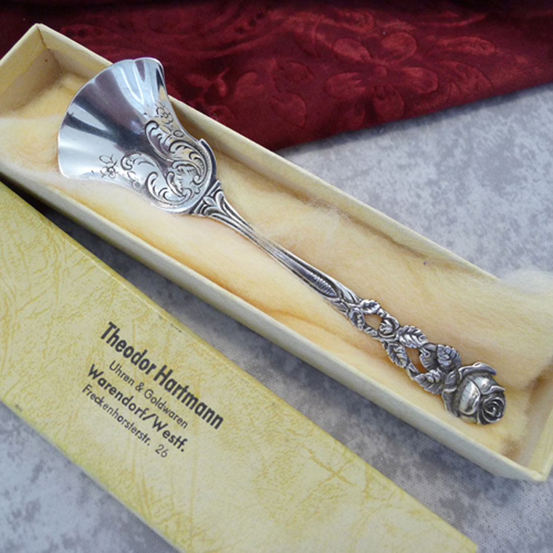 Hildesheimer Rose Zuckerlöffel 800 Silber