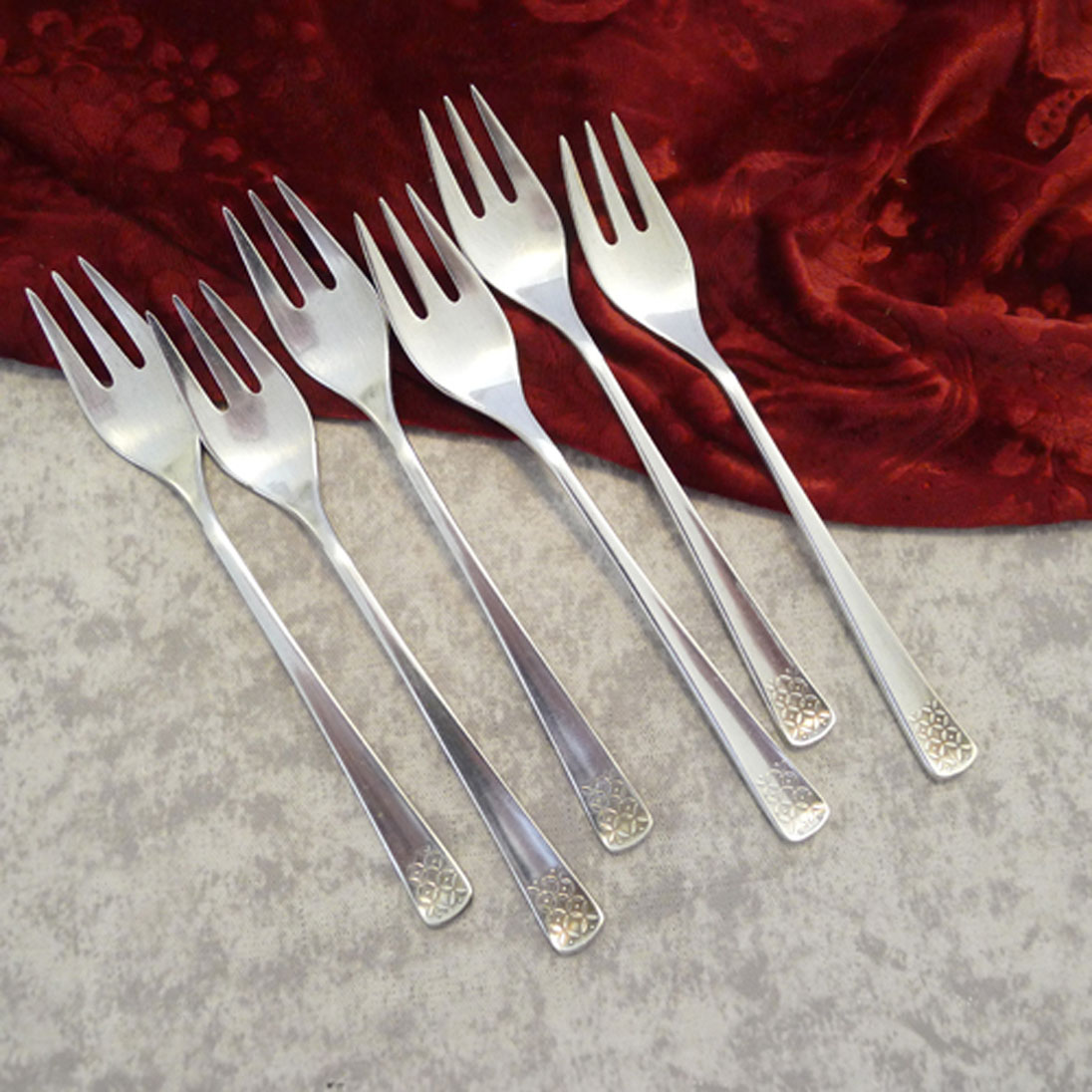 Bruckmann 771 Petite Fleur 6 Kuchengabeln 90 versilbert