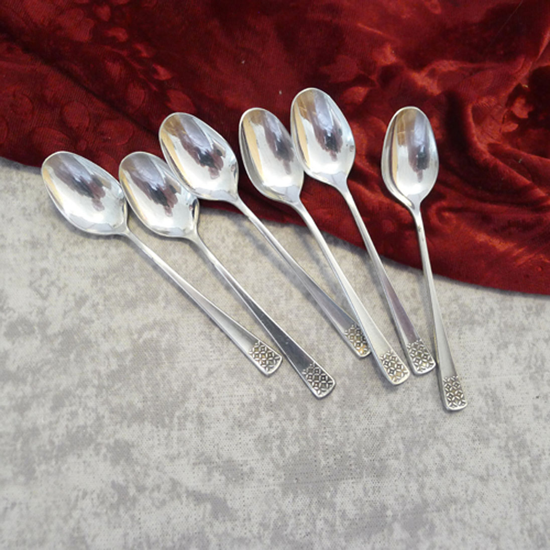 Bruckmann 771 Petite Fleur 6 Mokkalöffel 9,9cm 90 versilbert