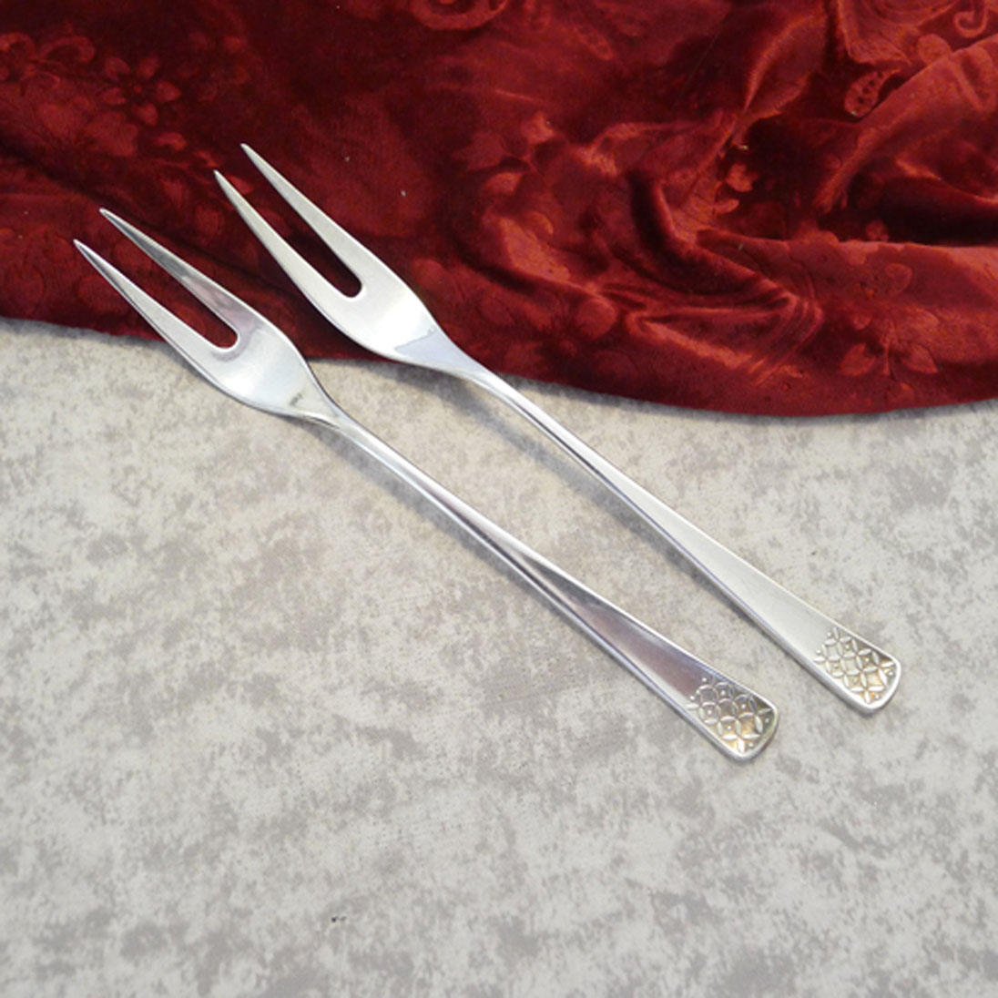 Bruckmann 771 Petite Fleur 2 Fleischgabeln 90 versilbert