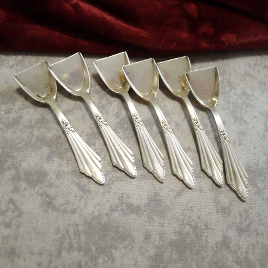 WMF 900 Fächer 6 Salzlöffel 6cm versilbert