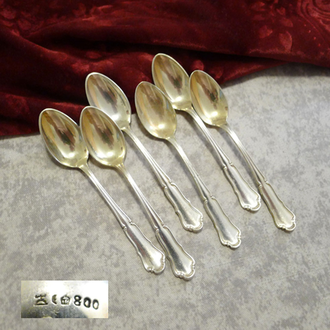 Wilkens Dresdner Barock 6 Mokkalöffel 9,8cm 800 Silber